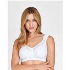 Miss Mary Of Sweden Cotton Lace Front Closure Non Wired Bra With Non Slip Straps