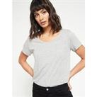 Everyday The Essential Scoop Neck T-Shirt- Grey