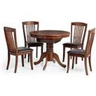 Julian Bowen Canterbury Round/Oval 90-120 Cm Extending Dining Table And 4 Chairs