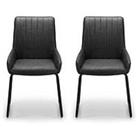 Julian Bowen Pair Of Soho Faux Leather And Metal Dining Chairs