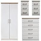 Swift Regent Ready Assembled 4 Piece Package - 2 Door Wardrobe, 5 Drawer Chest And 2 Bedside Chests - Fsc Certified