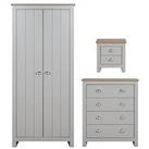 Very Home Atlanta 3 Piece Package - 2 Door Wardrobe, 4 Drawer Chest And 2 Drawer Bedside Chest - Gre