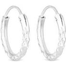Simply Silver Sterling Silver 925 Mini Diamond Cut Hoop Earrings - Ss19