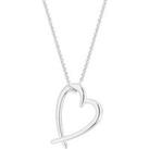 Simply Silver Sterling Silver 925 Open Heart Pendant Necklace