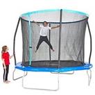 Sportspower 10Ft Trampoline With Easi-Store Folding Safety Enclosure With Reversable Flip Pad