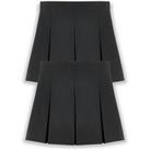 V By Very Girls 2 Pack Classic Pleated School Skirts - Plus Size (Black)