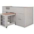 Very Home Atlanta Mid Sleeper Bed With Desk, Storage And Mattress Options (Buy And Save!) - Grey - M