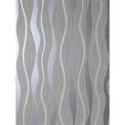 Arthouse Grey Metallic Wave Wallpaper