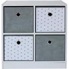 Lloyd Pascal 4 Cube Storage Unit With Stars - Grey/White