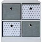 Lloyd Pascal 4 Cube Storage Unit With Hearts - Grey/White