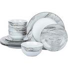 Waterside Marble And Gold 12-Piece Dinner Set