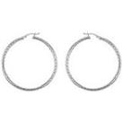 The Love Silver Collection Sterling Silver 35Mm Twist Hoop Earrings