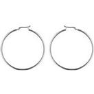 The Love Silver Collection Sterling Silver 50Mm Square Tube Hoop Earrings