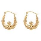 Love Gold 9Ct Gold Claddagh Creole Hoop Earrings