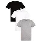 Everyday Essentials 3 Pack Crew T-Shirt - Black/White/Grey