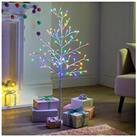 Festive 4Ft Flat White Indoor/Outdoor Lit Christmas Tree