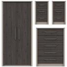 One Call Smyth 3 Piece Ready Assembled Package - 2 Door Wardrobe, 5 Drawer Chest And 2 Bedside Chest