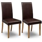 Julian Bowen Pair Of Hudson Faux Leather Dining Chairs - Brown