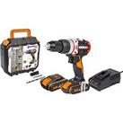 Worx Cordless Slammer Active Hammer Drill Wx354 20Volts With 2X 2.0Ah Batteries & Charger