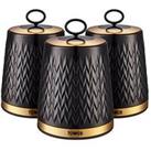 Tower Empire Set Of 3 Canisters &Ndash; Black