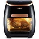 Tower T17039Rgb Xpress Pro 5-In-1 Digital Air Fryer Oven With Rapid Air Circulation, 60-Minute Timer, 11L, 2000W, Black & Rose Gold