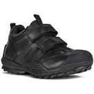 Geox Boys Savage Leather Strap School Shoe - Black