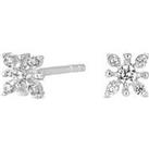 Simply Silver Sterling Silver 925 With Cubic Zirconia Floral Mini Stud Earrings