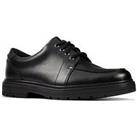 Clarks Youth Loxham Pace Lace Up School Shoe - Black