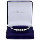 Jon Richard Silver Plated Cubic Zirconia Crystal Graduated Tennis Bracelet - Gift Boxed