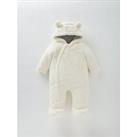 Mini V By Very Baby Unisex Faux Fur Cuddle Suit - Ivory