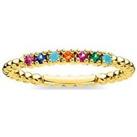 Thomas Sabo Gold Plated Sterling Silver And Multi Cubic Zirconia Stacking Ring