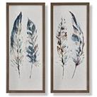 Art For The Home Set Of 2 Painterly Feathers Framed Canvas