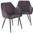 Very Home Pair Of Alisha Dining Chairs - Charcoal/Black