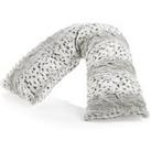 Very Home Everyday Snow Leopard Print V-Shaped Faux Fur Pillow
