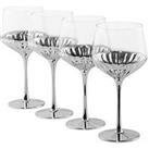 Waterside Platinum Art Deco Wine Glasses &Ndash; Set Of 4