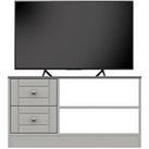One Call Alderley Ready Assembled Tv Unit - Grey - Fits Up To 50 Inch Tv