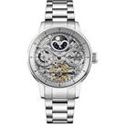 Ingersoll The Jazz Silver Skeleton Moonphase Automatic Dial Stainless Steel Bracelet Watch