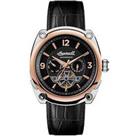 Ingersoll The Michigan Black And Gold Detail Automatic Dial Black Leather Strap Watch