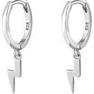 The Love Silver Collection Sterling Silver Lightning Bolt Huggie Earrings