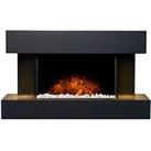 Adam Fires & Fireplaces Manola Black Electric Wall Suite With Remote