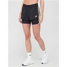 Adidas Performance Pacer 3-Stripes Woven Two-In-One Shorts - Black/White
