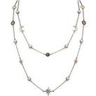 Mood Gold Plated Crystal And Cream Pearl Celestial Multi Necklace