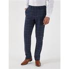 Skopes Doyle Check Tailored Suit Trousers - Dark Blue