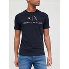 Armani Exchange Ax Logo Print Slim Fit T-Shirt - Navy