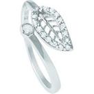 The Love Silver Collection Leaf Cubic Zirconia Ring