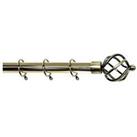 Very Home Palermo Cage Finial 25-28Mm Extendable Curtain Pole &Ndash; Antique Brass
