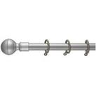 Everyday Ball Finial Extendable Curtain Pole &Ndash; Satin Steel