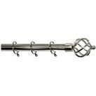 Very Home Palermo Cage Finial 25-28Mm Extendable Curtain Pole &Ndash; Polished Steel