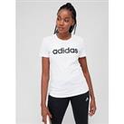 Adidas Sportswear Essentials Linear Slim T-Shirt - White/Black