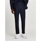 River Island Skinny Fit Twill Suit Trousers - Navy